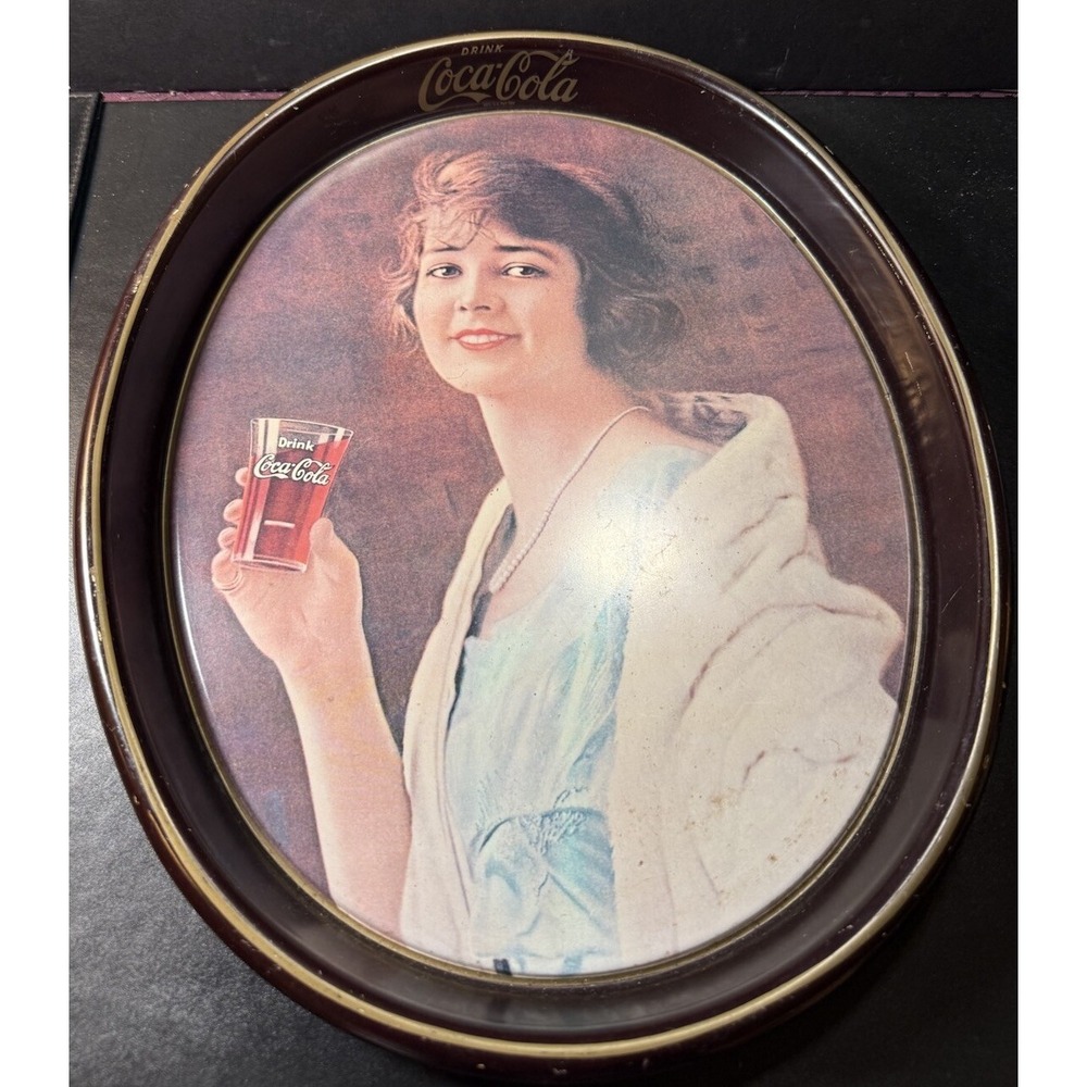 Vintage Coca Cola Metal Tray Decorative Soda Oval